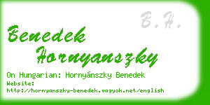 benedek hornyanszky business card