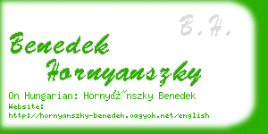 benedek hornyanszky business card